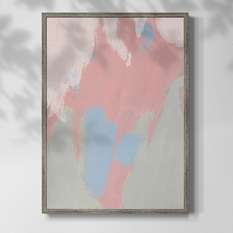 Blushing Abstract III Framed Print - Solid Wood