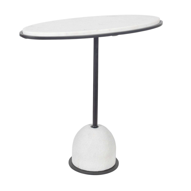 Uttermost Morro White Marble Side Table