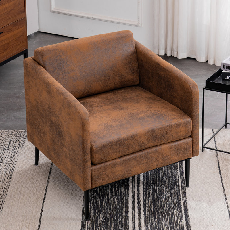 Raionna Upholstered Armchair, Bronzed Gilded Microfiber / Microsuede