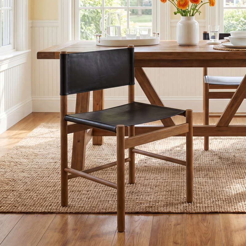 Matisse Upholstered Side Chair in Black, Black, Vintage Natural