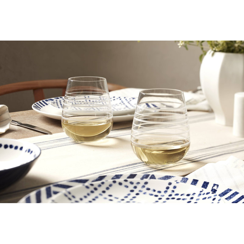 Navy and White Porcelain 12-Piece Geometric Dinnerware Set