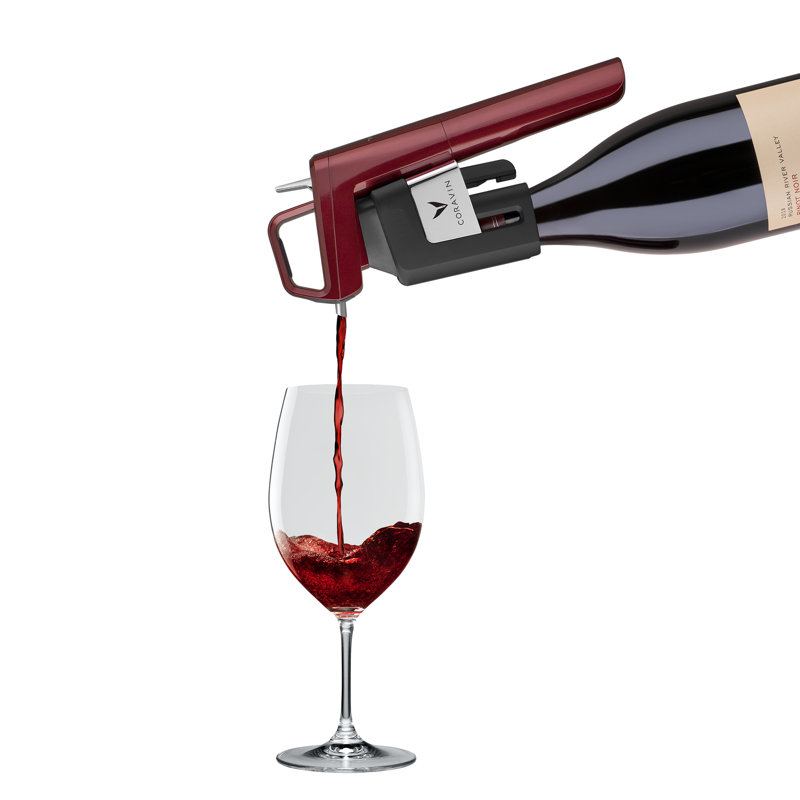 Timeless Coravin Model Six Wine Preserver and Opener Bundle, Burgundy