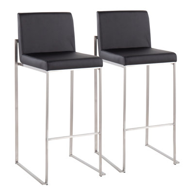 Tabouret de bar et de comptoir à dossier haut Ernestine