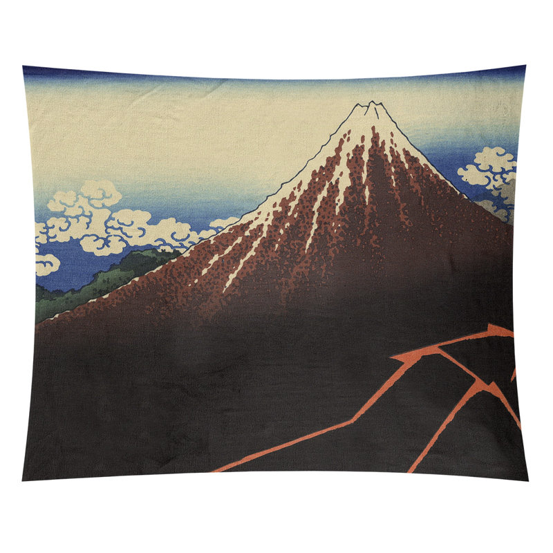 Tapisserie murale « Lightning Under the Summit », H 27,5 po x l 37,5 po, Bleu/brun