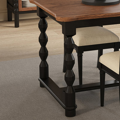 Table en bois massif American Light Luxury.