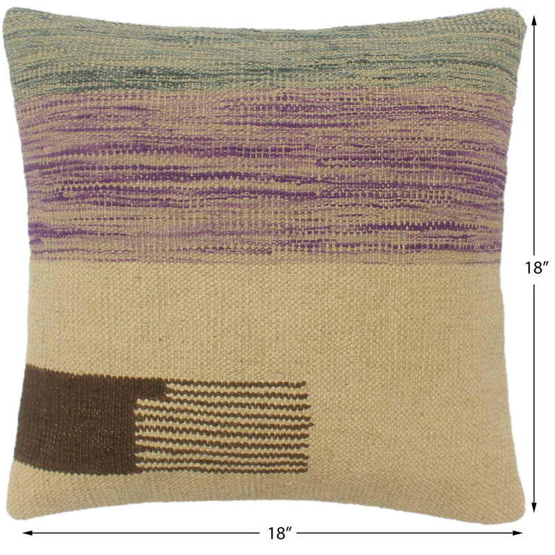 Southwestern Turkish Hand Woven Wool and Cotton Kilim Pillow