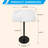Side Table with White Stone Base and Black Surface-111780105-111780107-111780108