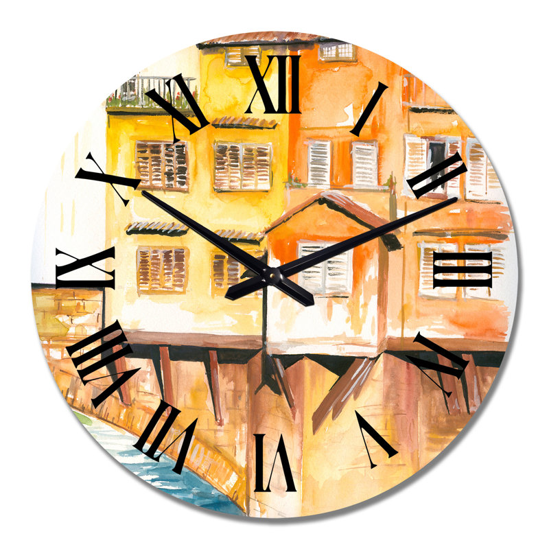 Petite maison sur le pont - horloge murale moderne, Grand