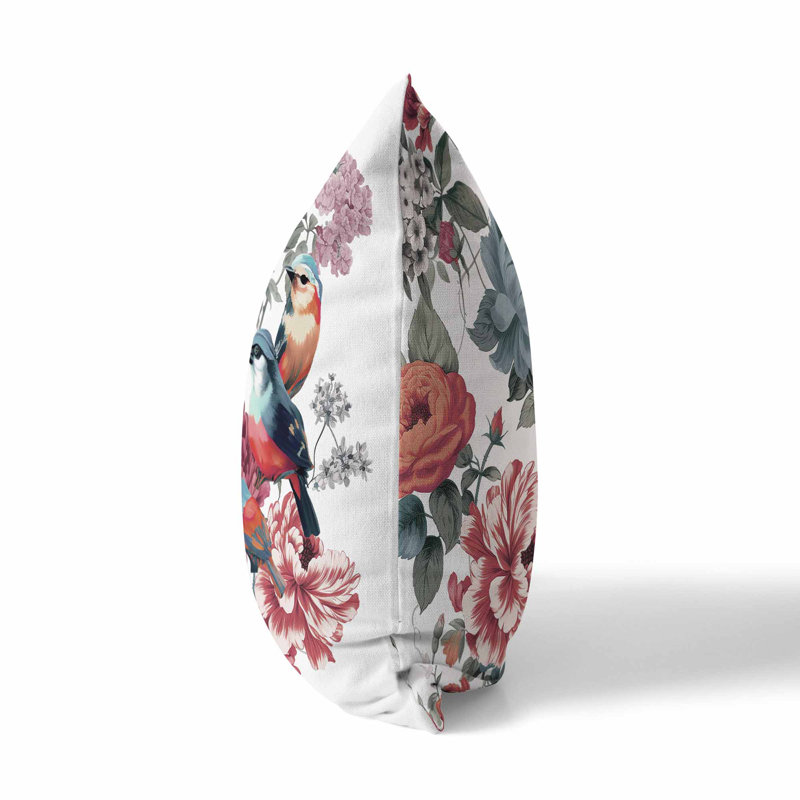 Coussin Petal, H 20 po x l 20 po, Blanc / Rose / Gris