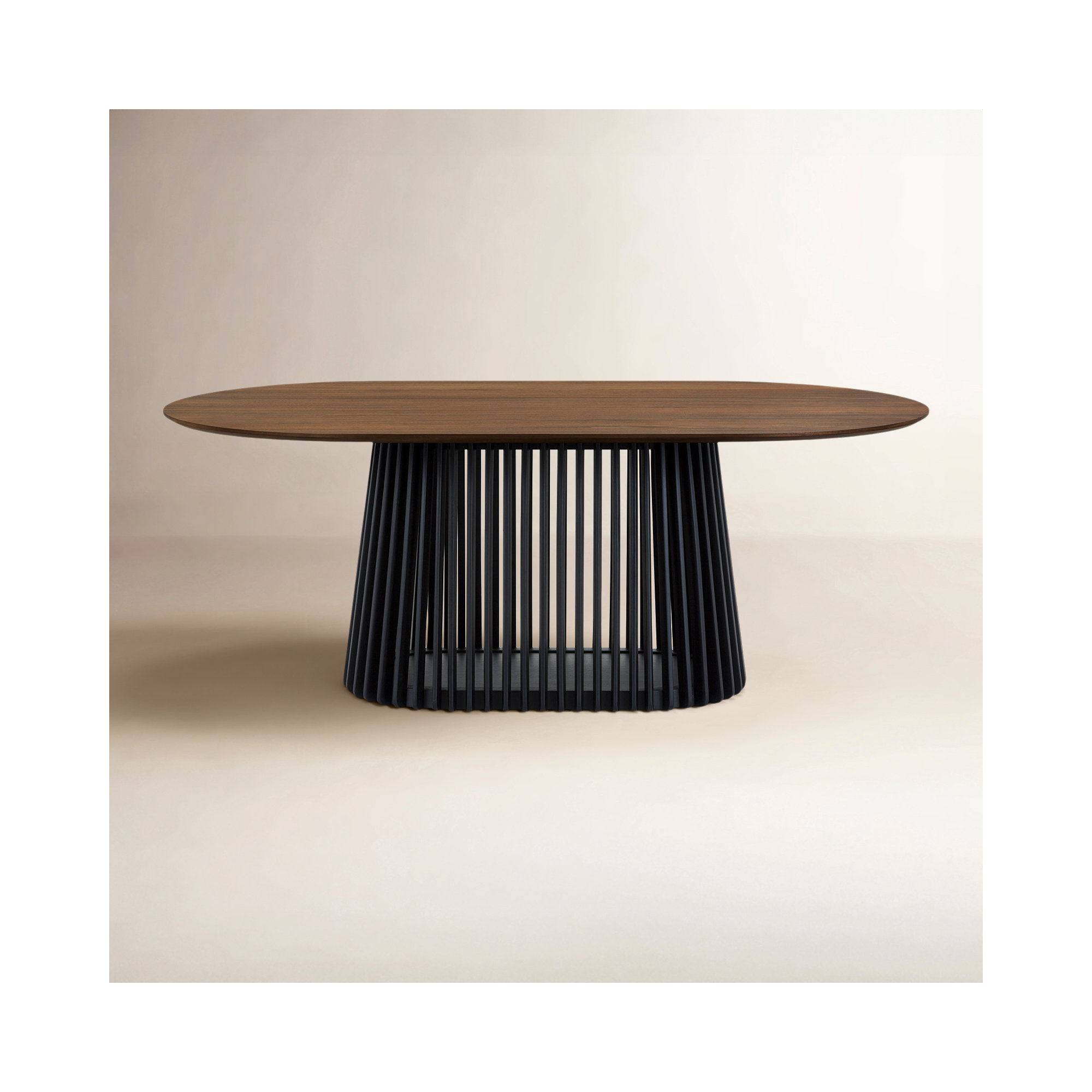 Burgal 79'' Oval Dining Table, Brown/Black