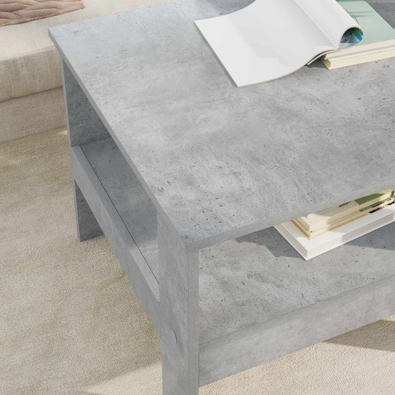 Coffee Table with Storage, Concrete Grey