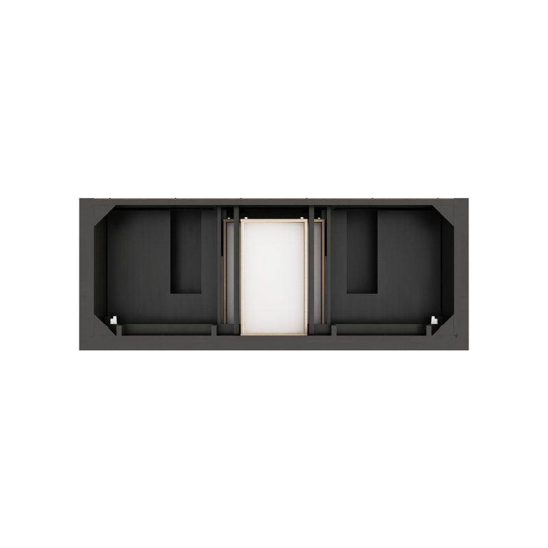 Brookfield 60'' W Double Vanity, White Zeus, Single Hole, Black Onyx