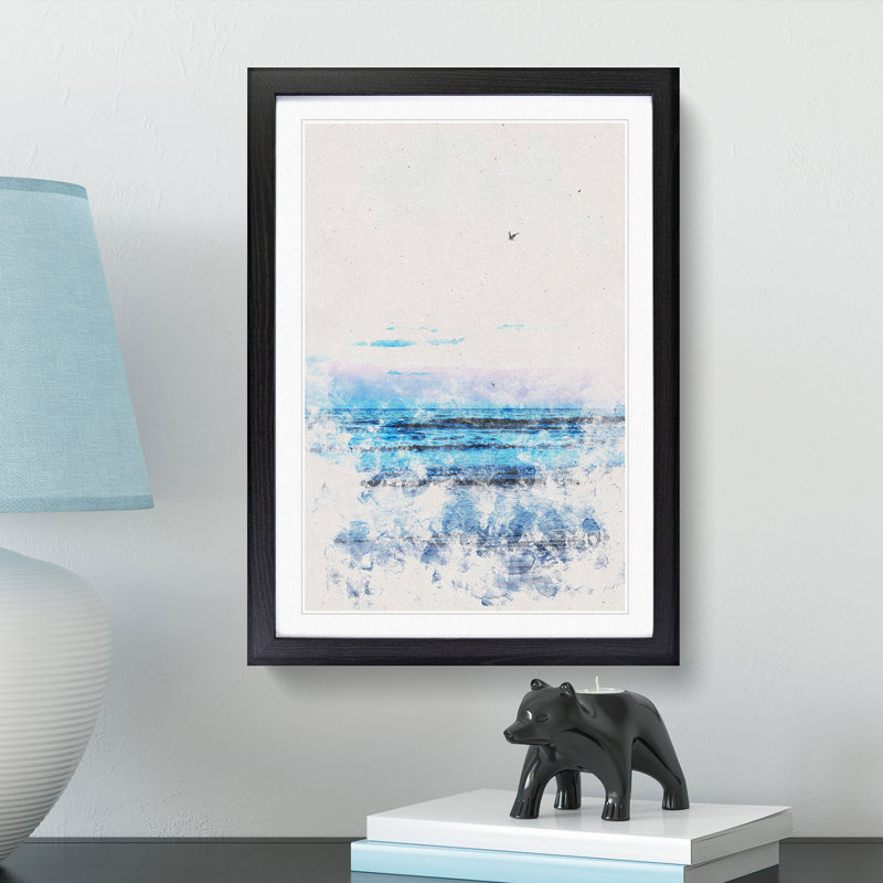Seagulls Flying High - Picture Frame Graphic Art Print, 33cm H x 24cm W x 2cm D, Black Framed