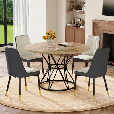 Modern Dining Table Sets(must Include Both Table And Chair), Mdf Metal Kitchen