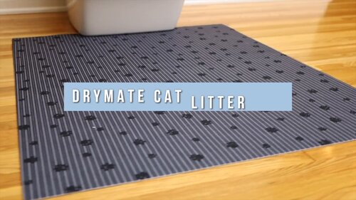 Drymate 29 X 36 Cat Litter Mat - Light Blue Floral