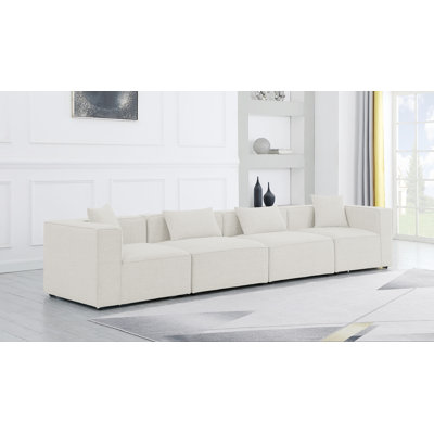Upholstered 144 " Linen Sofa