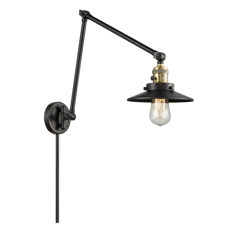 Lampe murale avec bras pivotant double 1 lumière Gault, Laiton antique noir, Laiton antique noir, Ampoule non incluse