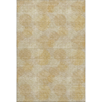Premium Machine Washable Prisco Gold Rug