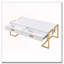 Table basse rectangulaire à 4 tiroirs et base dorée-1390176579