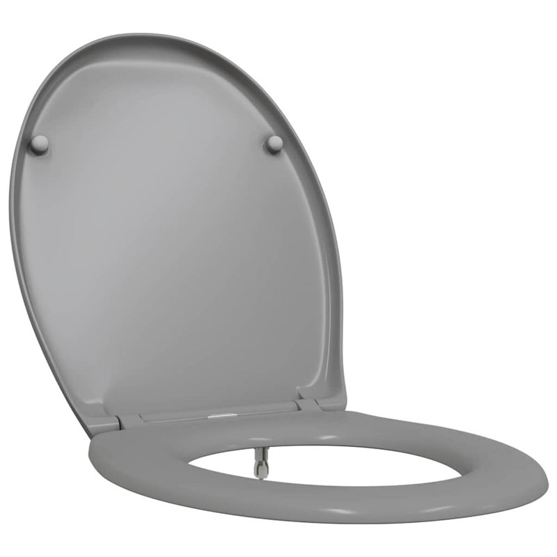 White Plastic Standard Sturdy Standard Toilet Seat Oval, Grey
