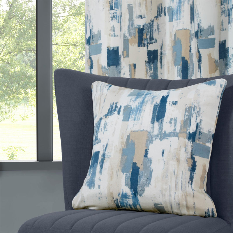 Cotton Blend Room Darkening Curtain Panel Pair, Cobalt, 46x90"