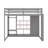 Full Size Wood Loft Bed With Wardrobe & Shelves & Cabinet-1976656375