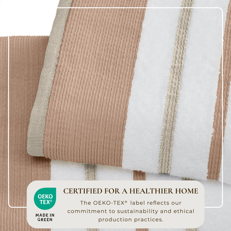 Deanthony Luxury Cotton Decorative, Dusty Rose/Cappuccino, Bath Sheets - 2 Pack
