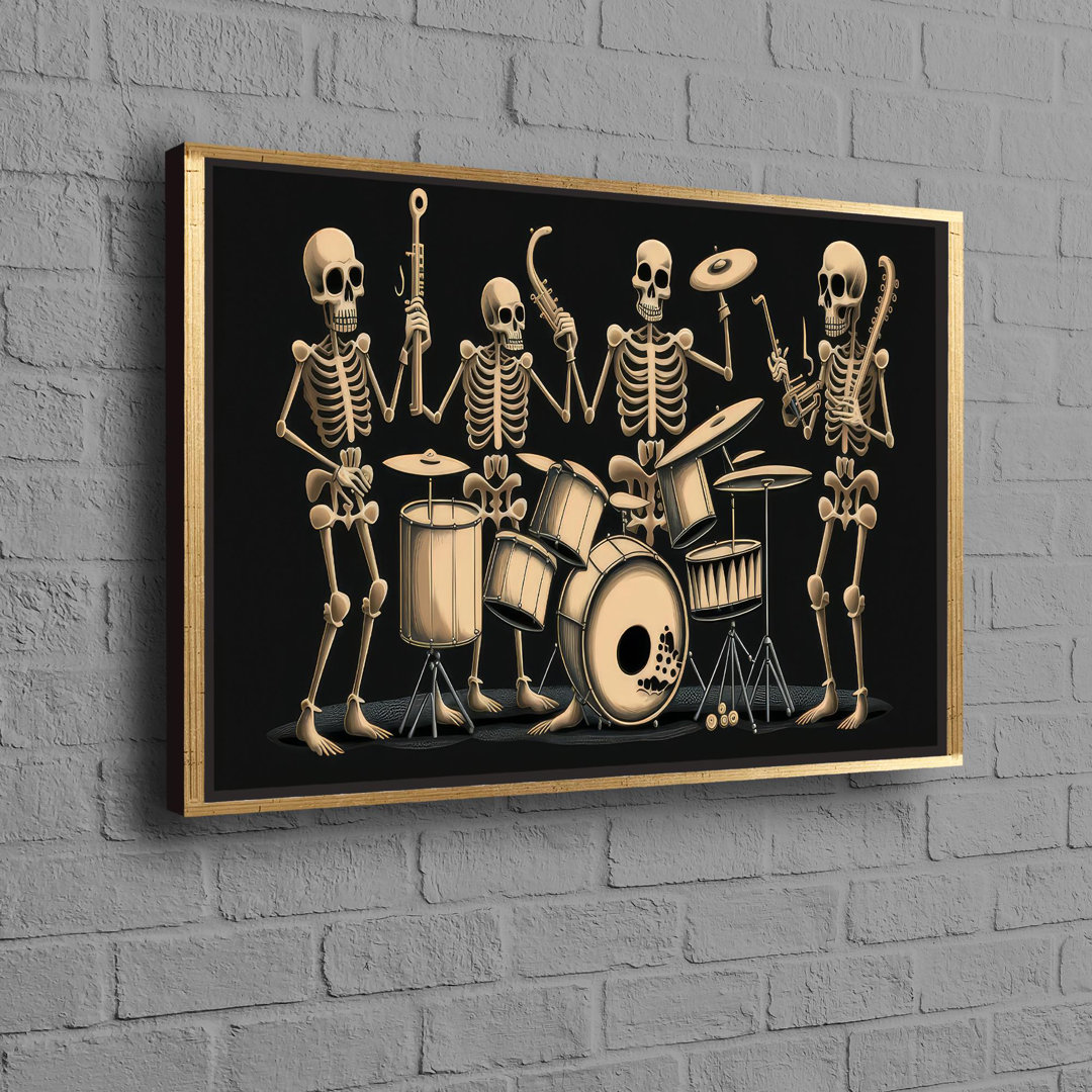 Boho Abstract Skeleton Music Art Canvas Ideal for Man Cave Wall Decor or Personalized Bridesmaid Gifts