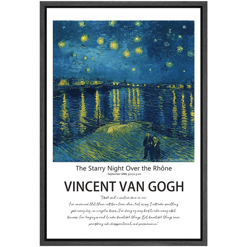 Signe, reproduction d'art sur toile encadrée, Vincent Van Gogh, Noir, H 36 po x l 24 po