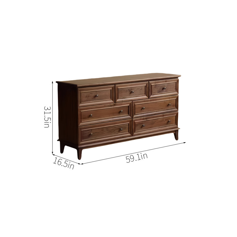Commode d'appoint style rétro en noyer noir
