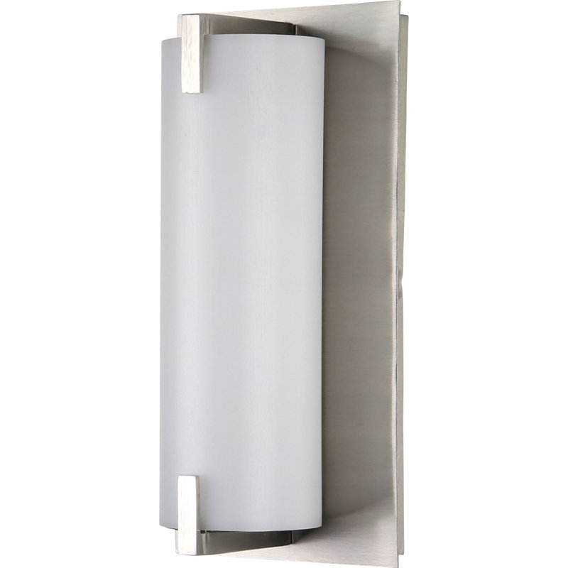 Applique murale rectangulaire à lentille ronde verticale ouverte à bande 30K / 40K / 50K 120V nickel brossé à intensité variable