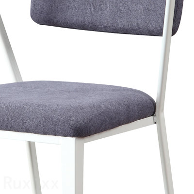 Chaise de bureau rembourrée grise et blanche