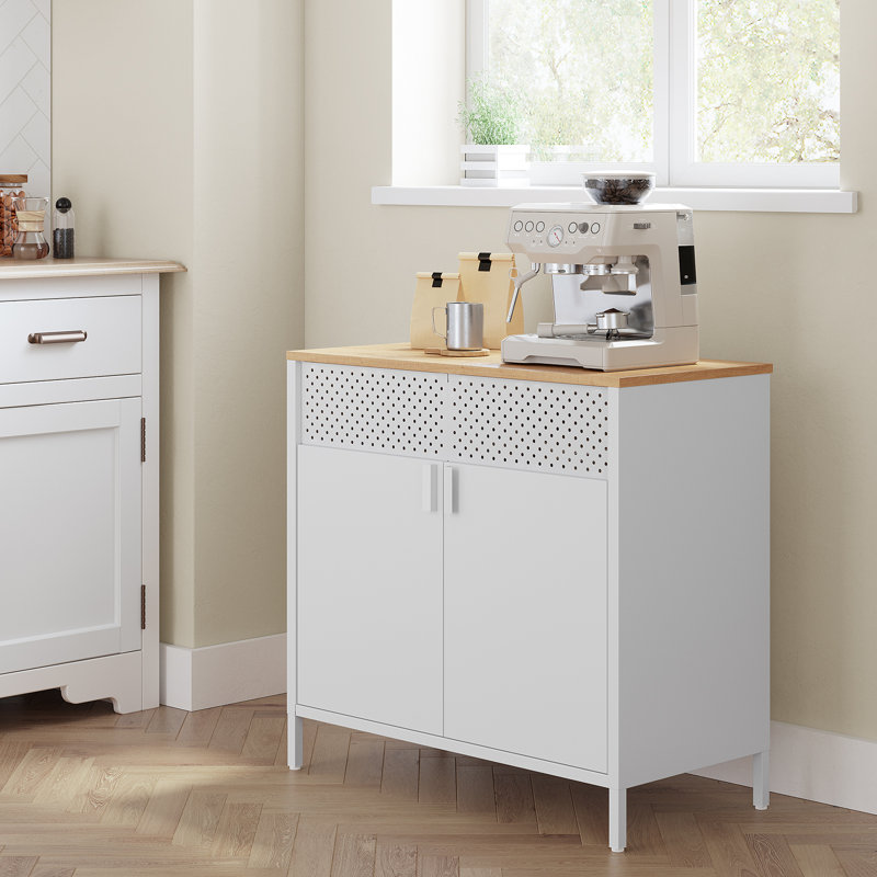 Buffet de rangement, structure en acier, Blanc