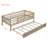 Twin Size Wood Daybed With Trundle And Fence Guardrails, Natural-1887820071-1887820091