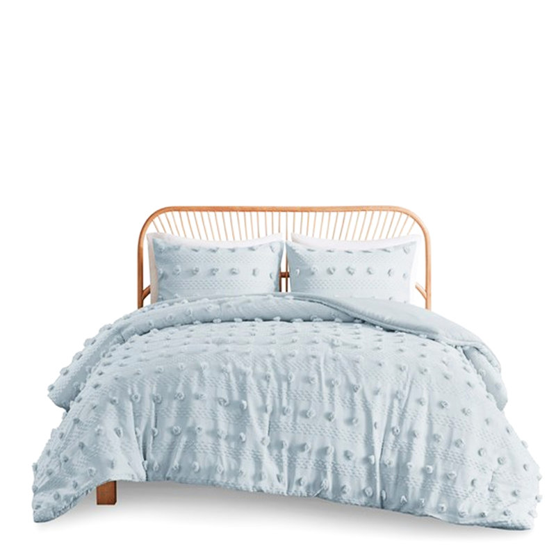 Édredon pour lit double / grand lit bleu avec 2 taies décoratives, séchage rapide pour, Blue