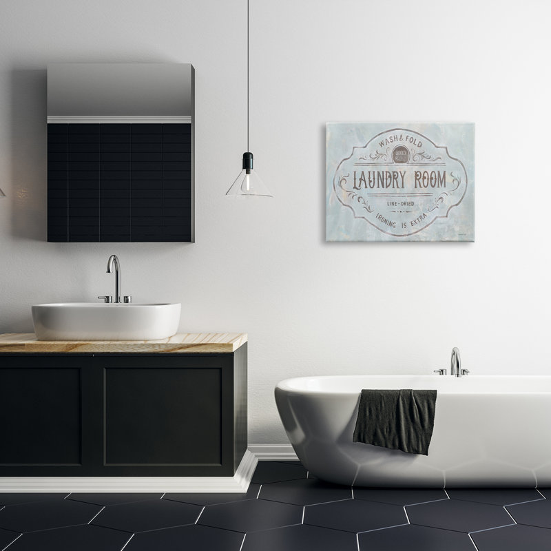 «Wash and Fold Laundry Room», art mural sur bois par Danhui Nai, H 24 po x l 30 po, Toile tendue