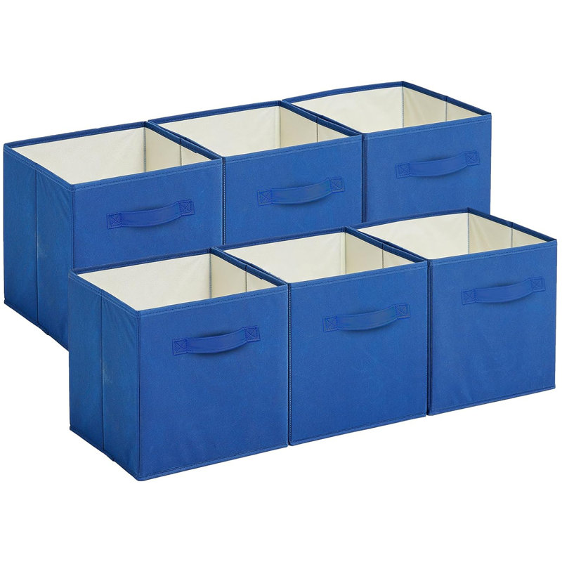 Foldable Storage Bin (Set of 6), Navy Blue