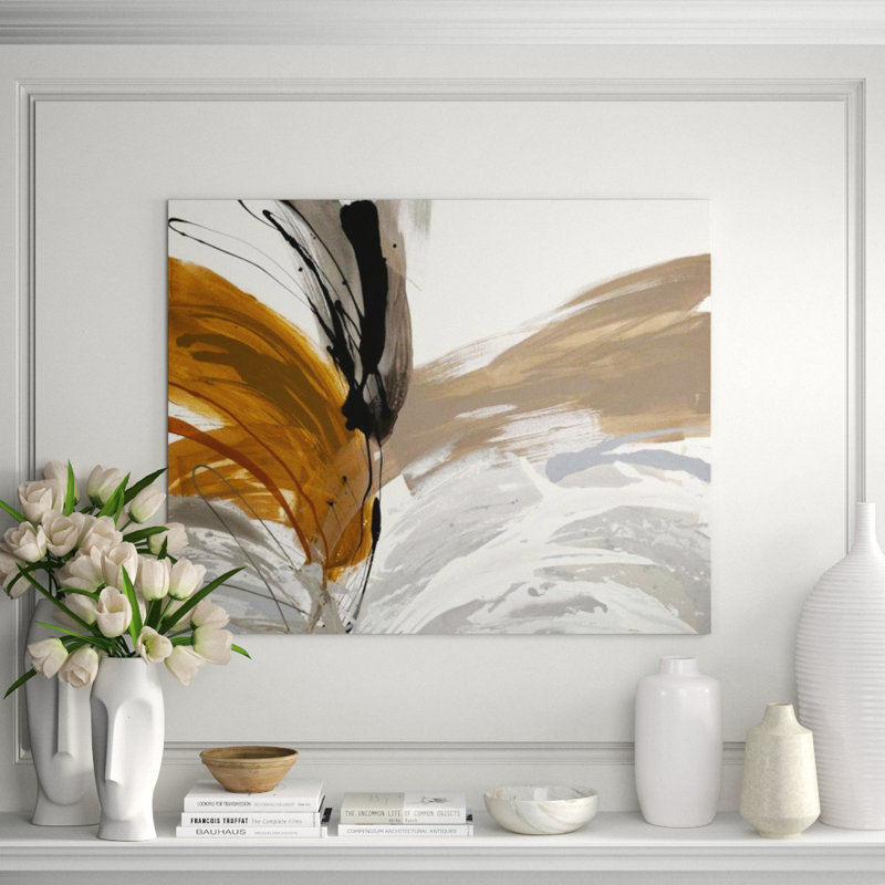 Gray Wings Print by Sara Brown, Glass Coat, 40" H x 50" W x 1.5" D