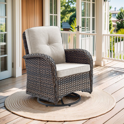 Chaise berçante pivotante avec coussins Braxleigh