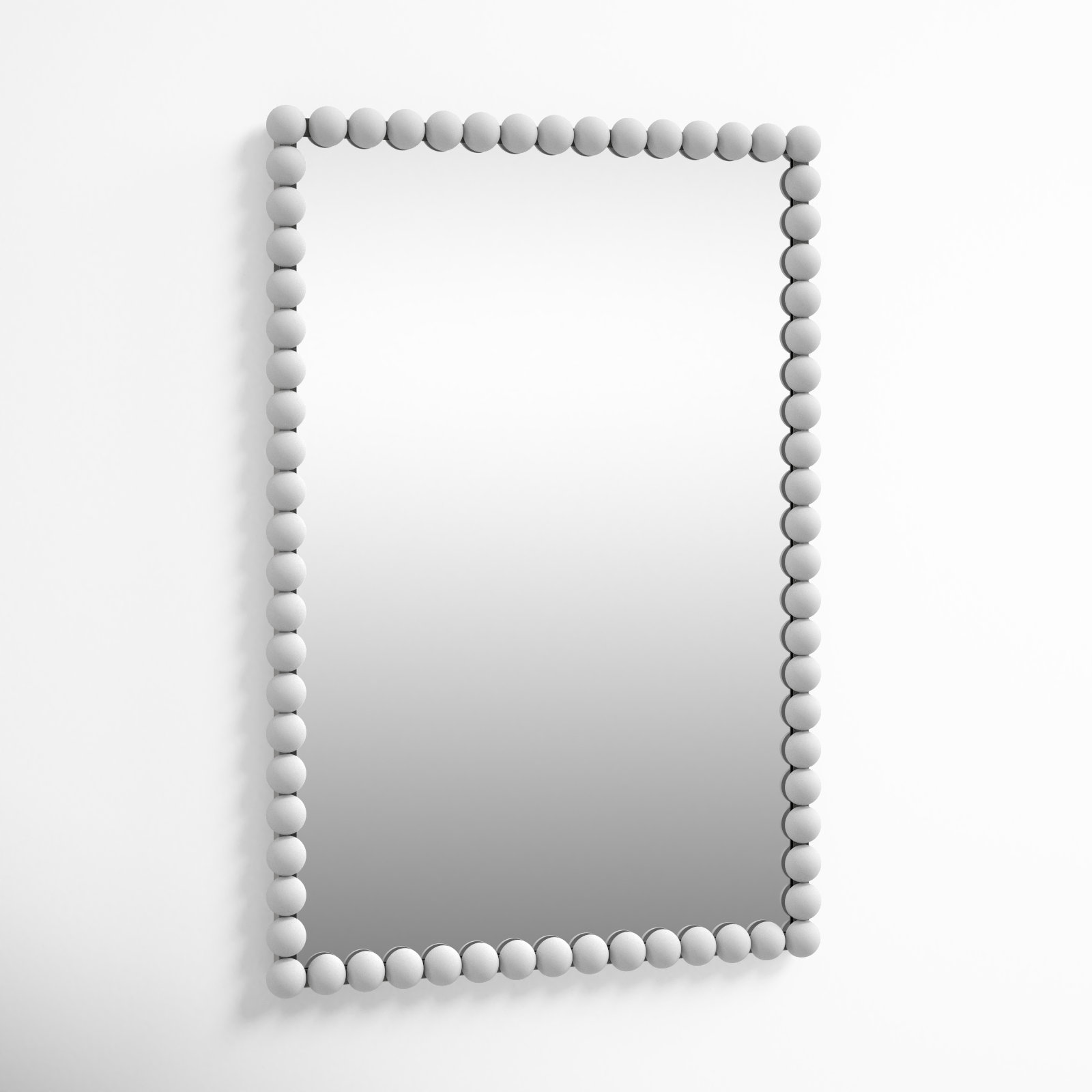 Sanne Metal Mirror, Matte White, 30" H x 20.5" W