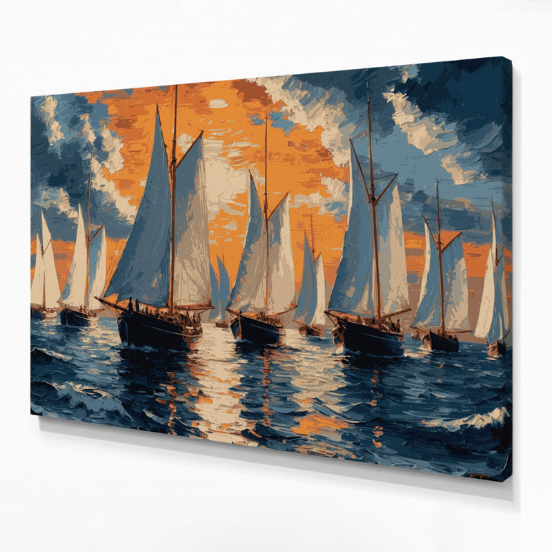 Art nautique gris sur toile, H 24 po x l 36 po