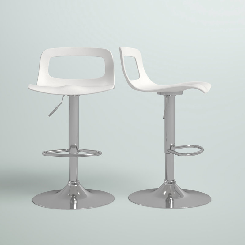 Dressler Swivel Upholstered Adjustable Height Counter Stool, White