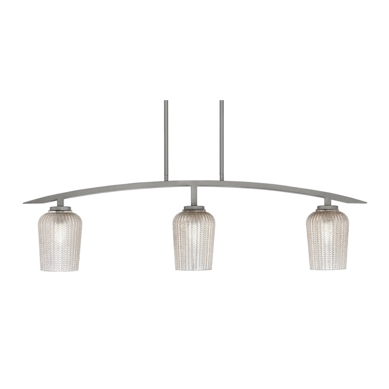 Kurve Light Shown In Graphite Finish With 5" Glass, Clear/Silver