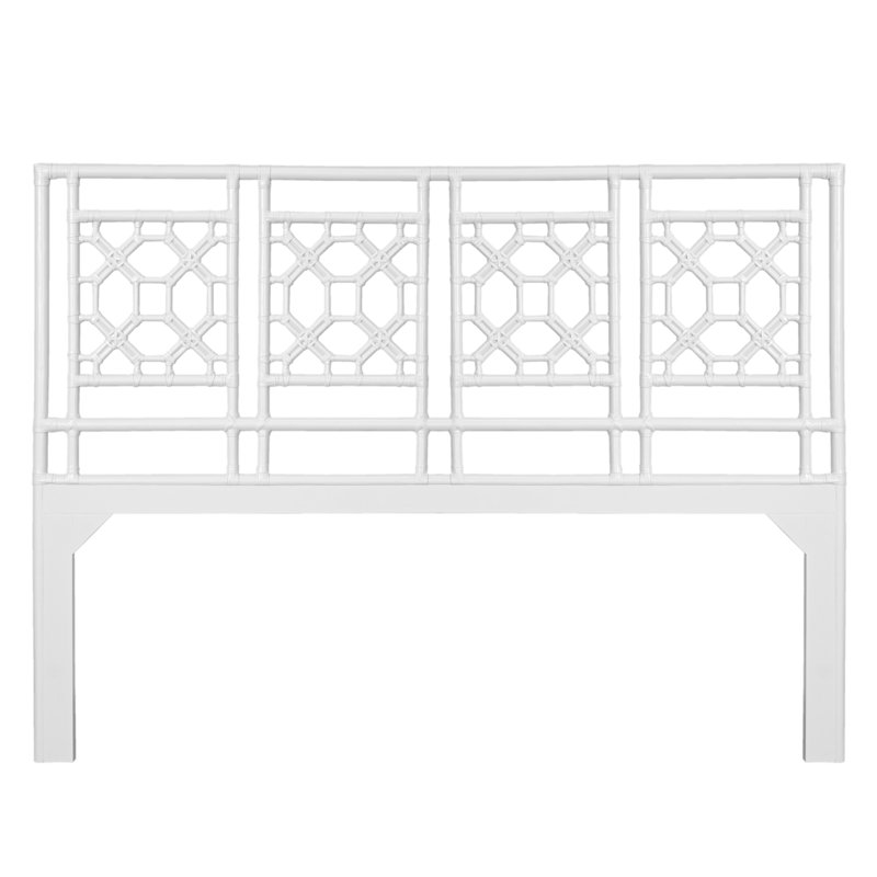Lattice Back Platform Bed, King, White