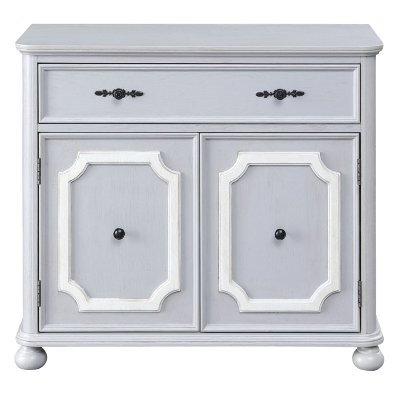2-Door Accent Cabinet With 1 Drawer Grey Sideboard Metal Sideboard