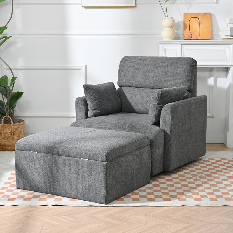 Chaise surdimensionnée avec repose-pieds avec rangement
