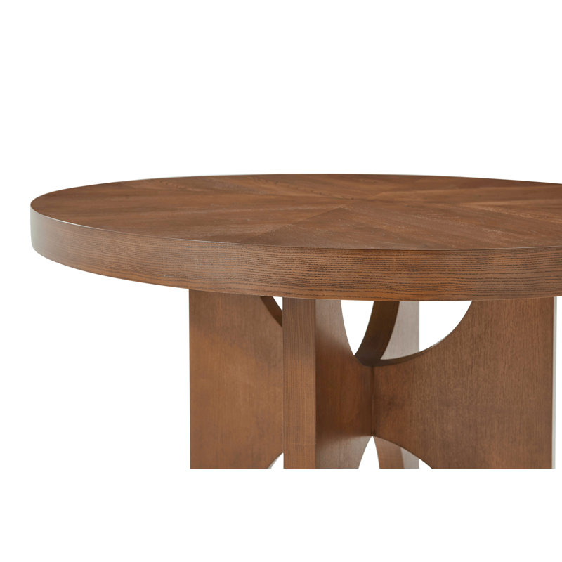 Catalina Round Solid Wood Dining Table, Earth