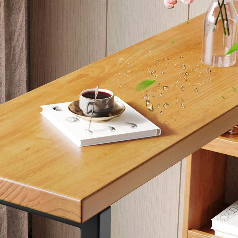 Table de bar Burlywood + droite en bois massif noir + fer