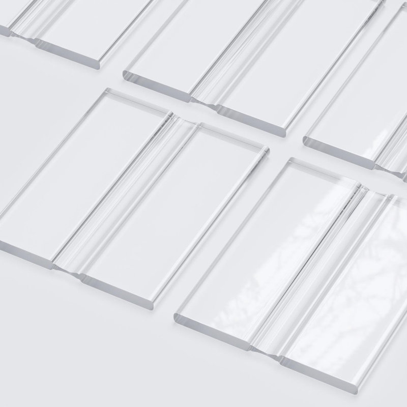 5x Clear 50 mm Acrylic Low Profile Flexible Living Hinges, Continuous