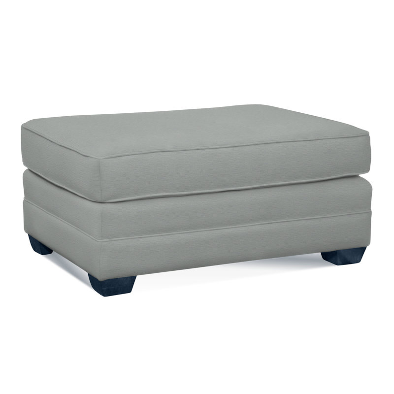 Bedford Ottoman, Brown Geometric, 0456-33, Navy